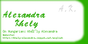 alexandra khely business card